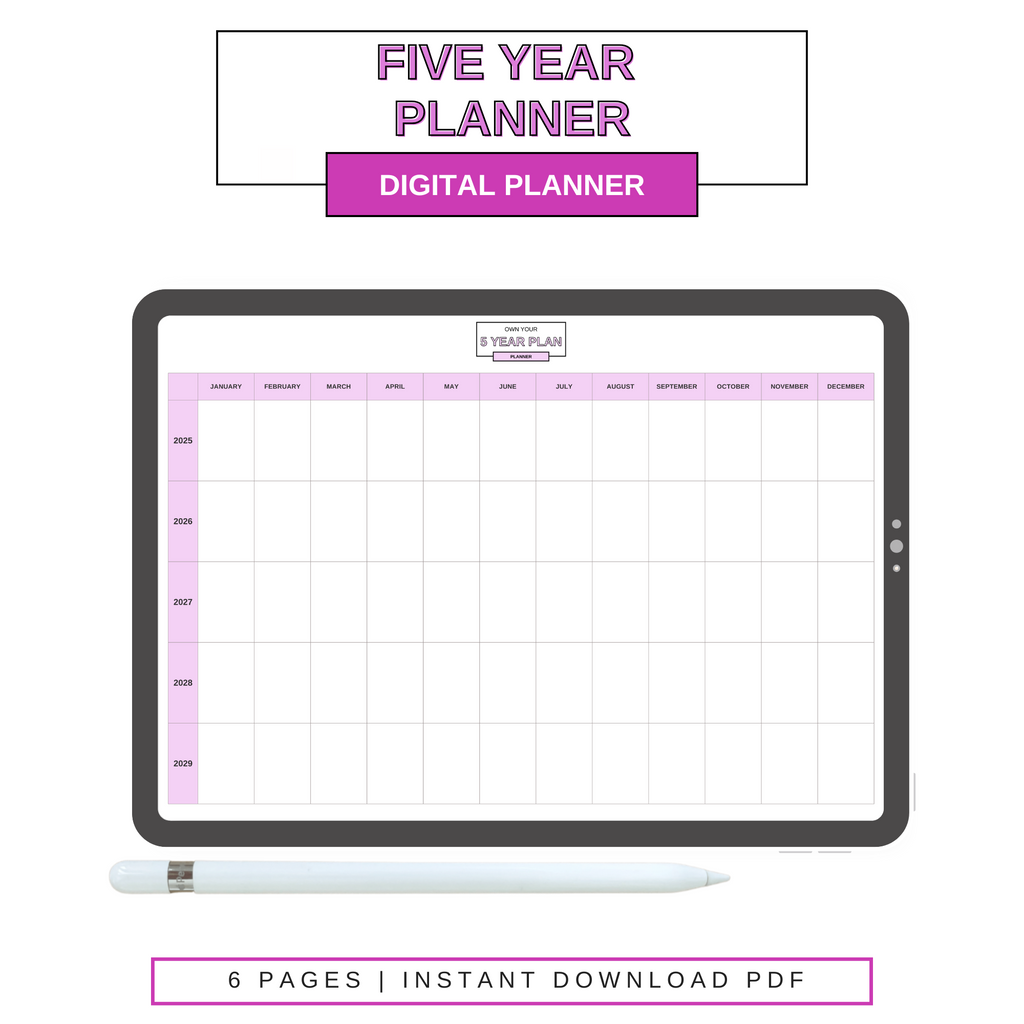 Digital Five Year Planner