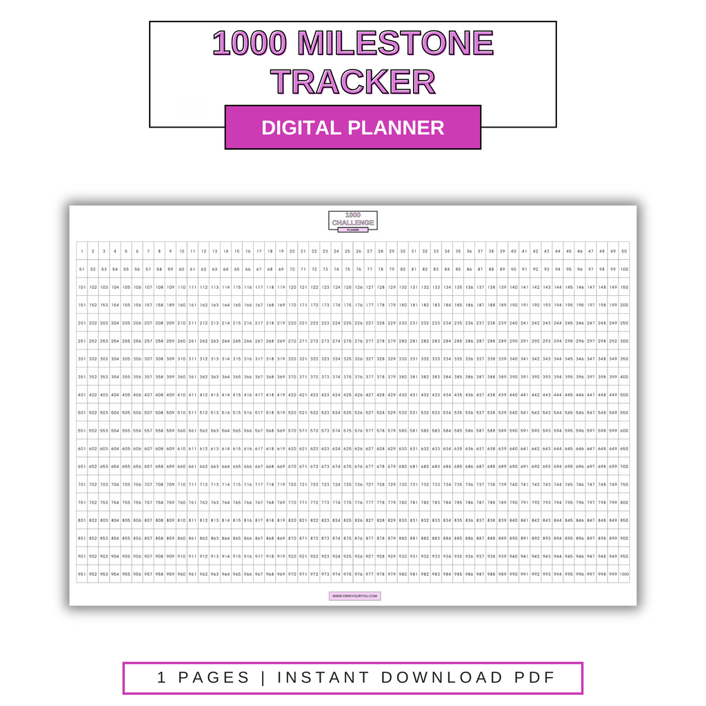 Digital 1000 Milestone Tracker